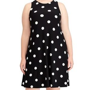 LAUREN by Ralph Lauren Polka Dot Swing Dress